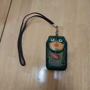 Genuine Leather 3D Cat Purse or Wristlet